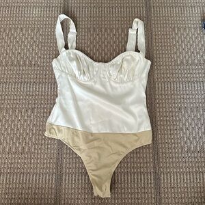 WeWoreWhat Silk White Bodysuit